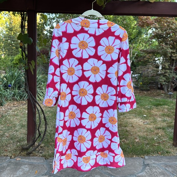 💐LESLEY EVERS; Beautiful & Colorful Floral 3/4 Sleeve Stretchy Dress. Size Sm! - Picture 7 of 15